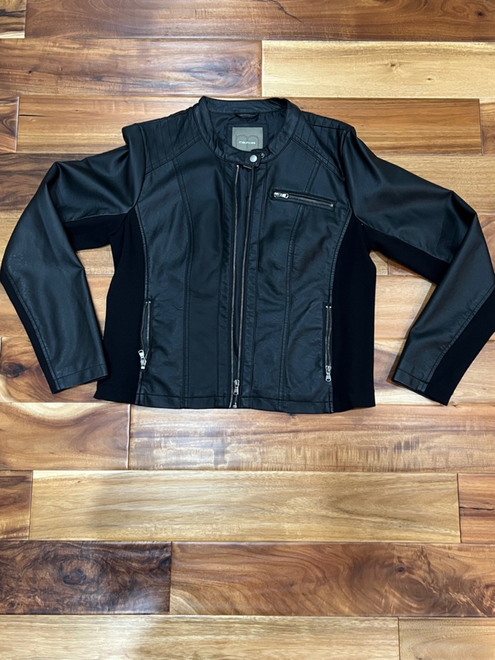 Maurices Black Faux Leather Moto Jacket